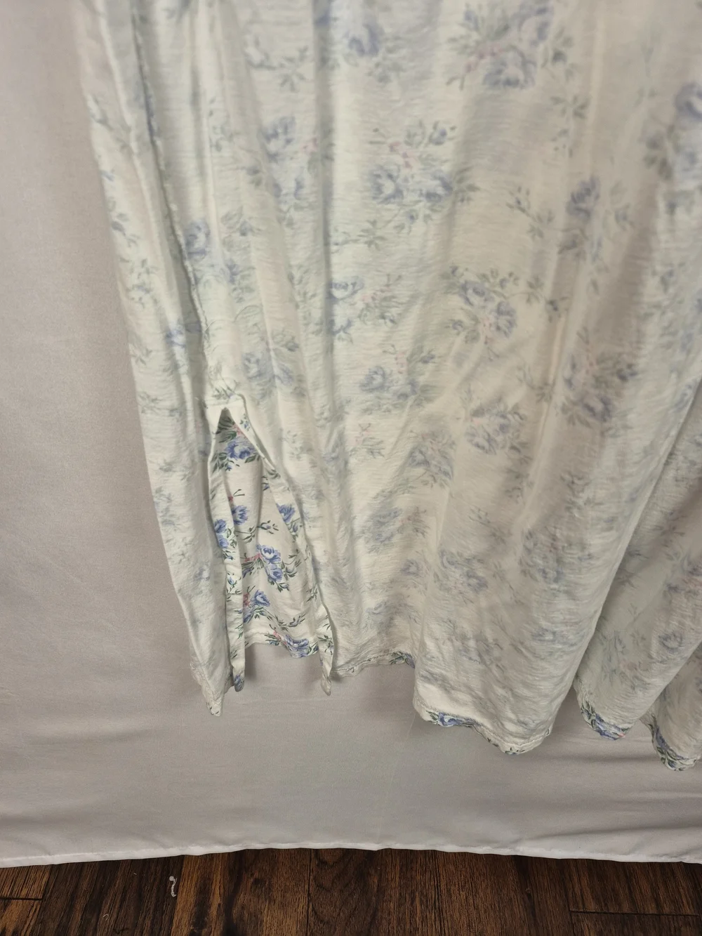 Carole Hochman Cream Nightgown with Blue Floral Print